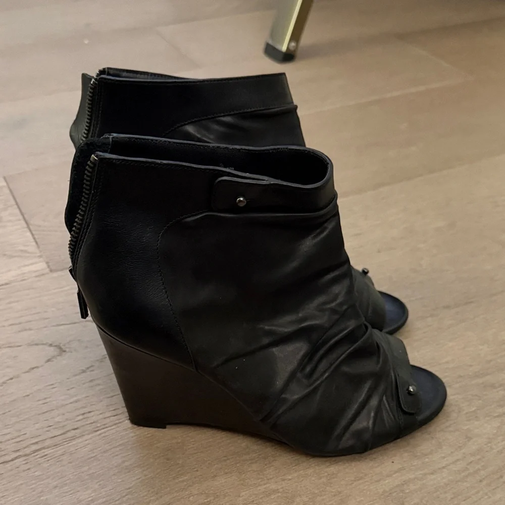 Jean Michel Cazabat Black Wedge Ankle Boots